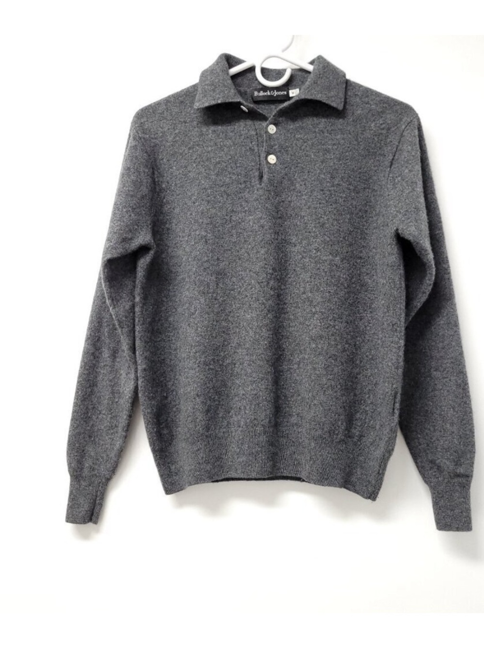 Bollock & Jones Gray Long-Sleeve Polo Sweater